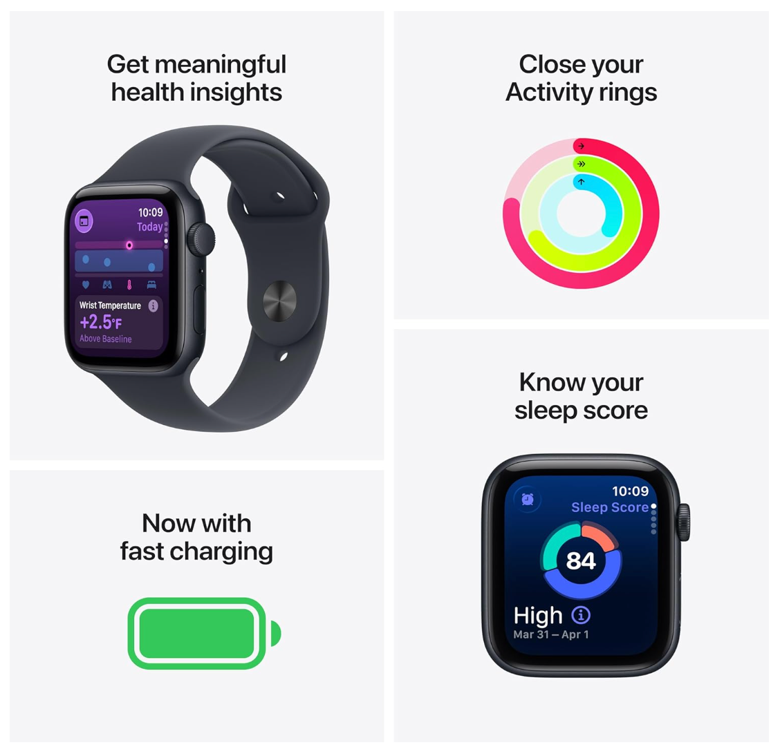 Apple Watch SE 3 (GPS) 44mm Starlight Aluminum Case with Starlight Sport Band M/L